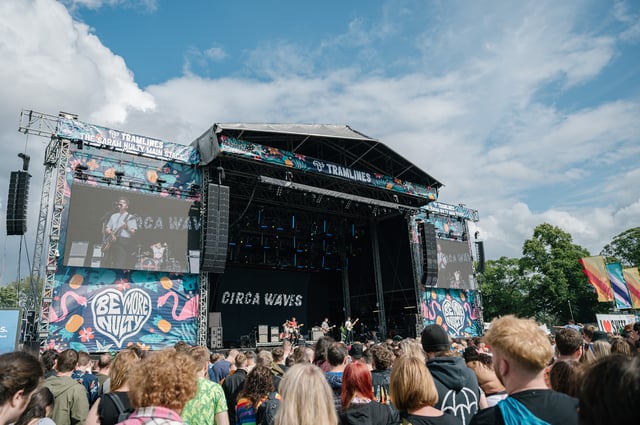 Blue sky and sunshine came out for Circa Waves' performance. Photo: L Melbourne