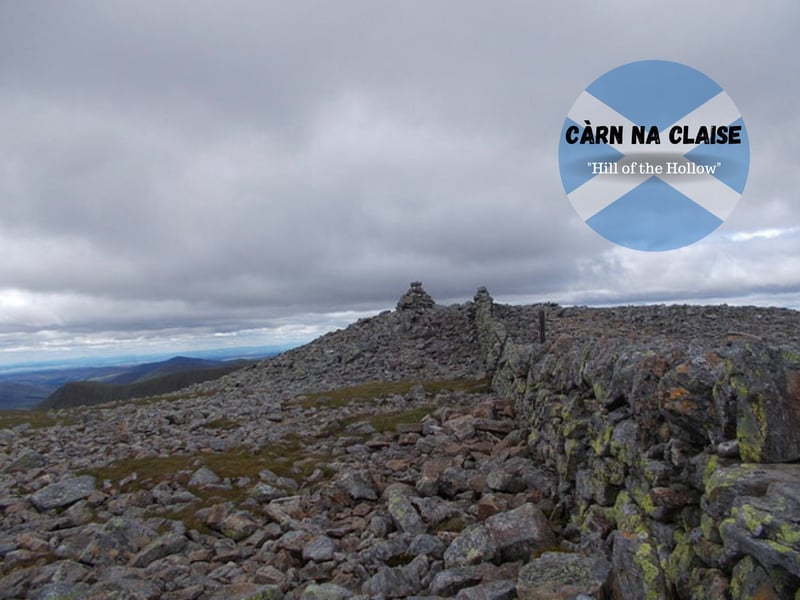 Also located in the Grampians of Scotland, Cairn of Claise is situated roughly three miles from the Glenshee Ski Center near Braemar village. The munro is 1,064 metres in height.