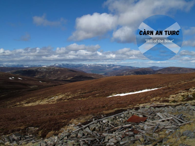Carn an Tuirc is a munro in the Mounth region of the Grampian Mountains and the most northerly one of the ‘Glenshee 9’. The boulder-covered hill stretches 1,019 metres.