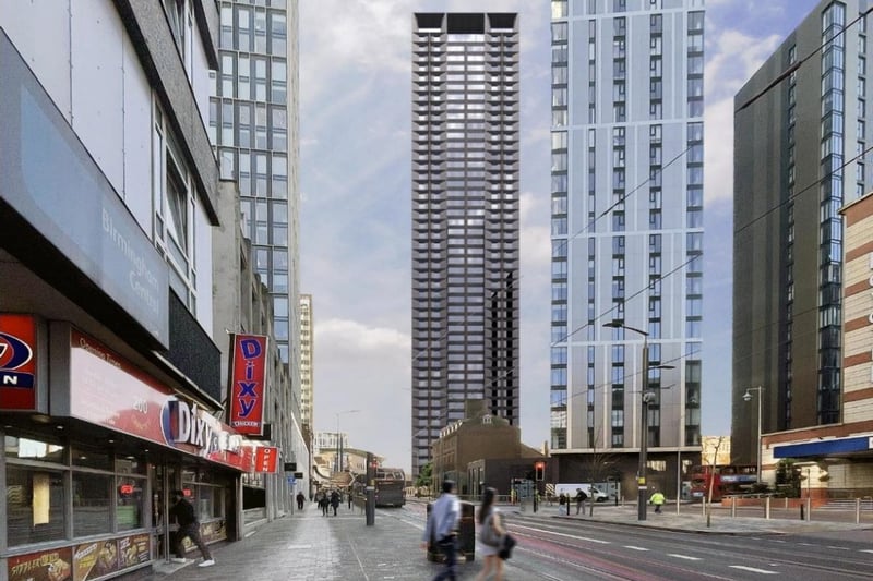 Plans for a 47-storey, 526 room high rise have been lodged with Birmingham city council, with four penthouses in what is set to be a desirable location.  The Essington, in Broad Street, will provide 526 apartments – 235 one-bed and 296 two-bed – in a design that pays homage to the city’s “unappreciated post war legacy”, according to developers 91 to 97 Broad Street Devco Ltd.  The modernist 145 metre building will feature “active lifestyle smartphone-linked tech”, according to planning documents received by Birmingham city council. Designed by Glancy Nicholls, it will feature some of the most desirable homes within the city. (Photo - Copyright Glancy Nicholls Architects.)