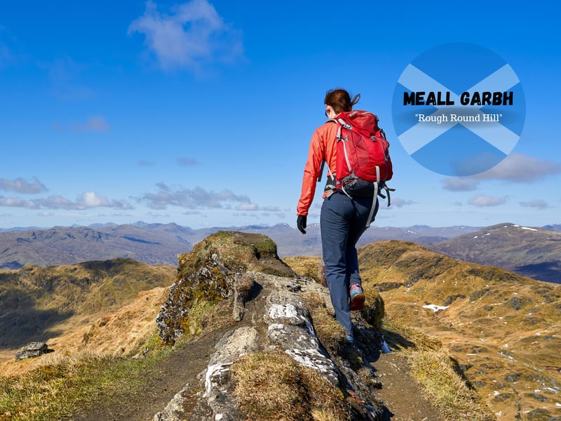 An Stuc, Meall Garbh and Meall Greigh are all ascents connected to the Lawers range. An Stuc is slightly shorter than Ben Lawers highest peak at 1,118 metres (the same height as Meall Garbh.)