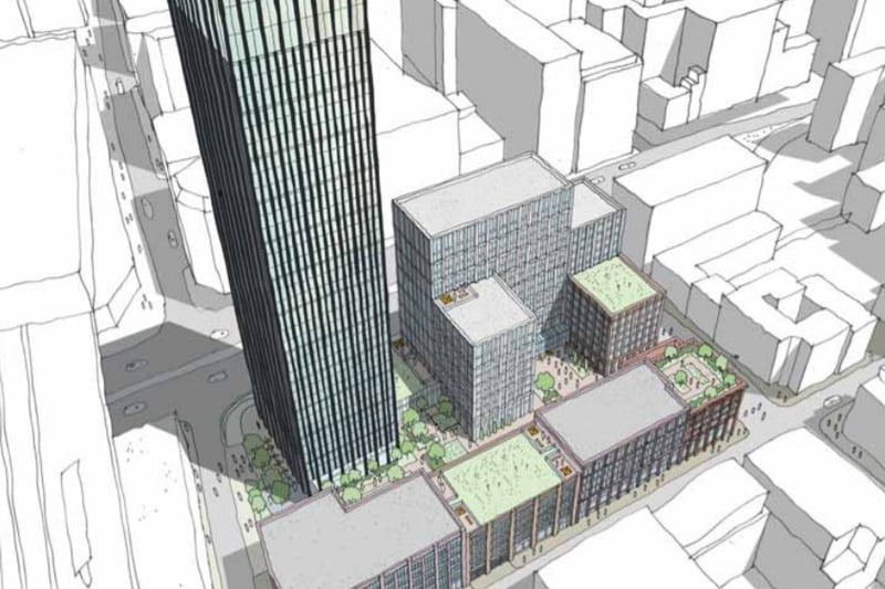 Moda Living has put forwarded plans for a reported £258 million scheme to regenerate Ludgate Hill Car Park with three new blocks ranging from six to 39 storeys (126m).  The company is seeking to build 722 apartments in the development, the firm’s second development in the city after the 42-storey Mercian in Broad Street, which is currently being built.  The project, designed by Ryder Architecture, is called Great Charles Square and also features plans for a gym, cinema room and roof terraces. (Credit: Ryder Architecture.)