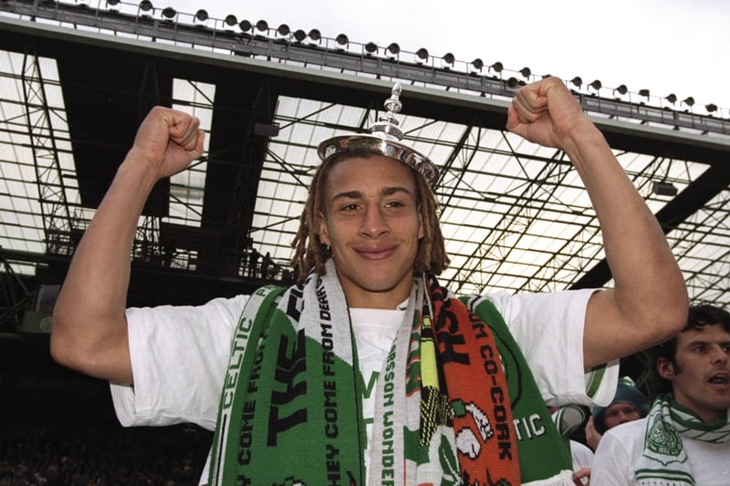 Larsson’s second season with the club saw a change in management with Jozef Vengloš taking over following Wim Jansen’s resignation. He featured in a more advanced striker’s role and scored 38 goals to end the season as both Celtic and Scotland’s top scorer. Further managerial change followed in 1999 and Larsson would sustain a career-threatening leg break, which kept him out for a sustained period of time. 