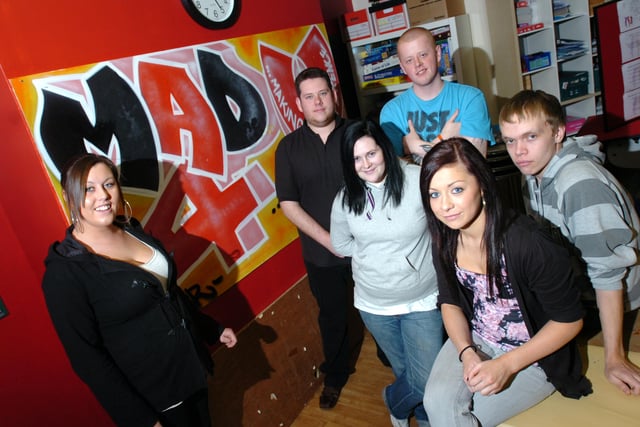 The Mad4U peer education team which was pictured in Toward Road in 2009.
Here are Hayley Chisholm, Dave McCreedy, Jodie McLardy, Helen Curry, Martyn Munro and Glenn White.