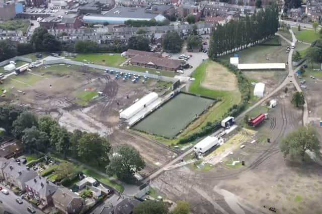Drone footage captured by David Hector shows the scale of the clean up job facing Tramlines Festivals’ organisers after two days of constant rain and tens of thousands of partygoers churned Hillsborough Park into a “mudbath”. 