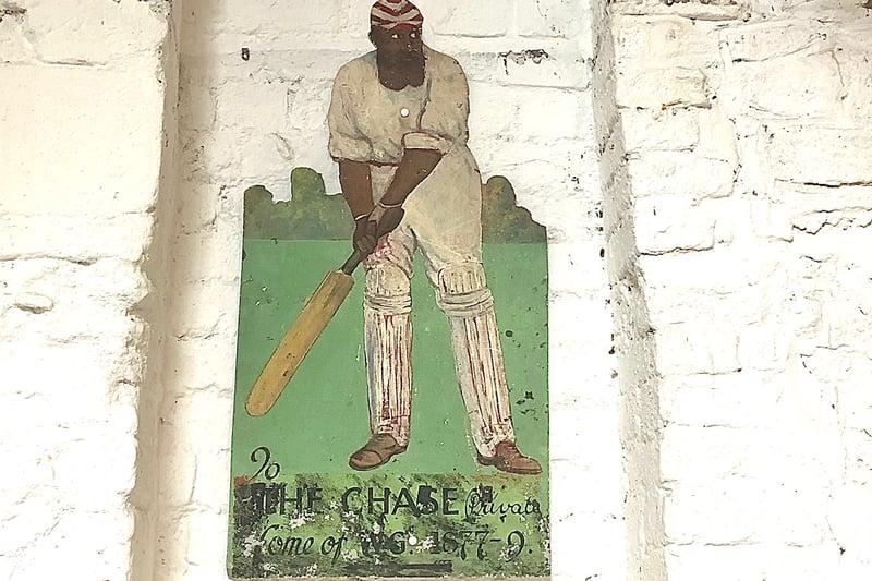 Cricket icon WG Grace was born in Downend and this enamel sign was once outside his house, The Chase, between 1877-1879.