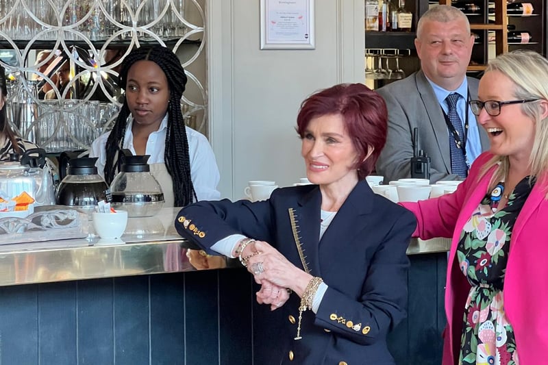 Sharon Osbourne visited All Bar One after Ozzy the Bull was unveiled at Birmingham New Street