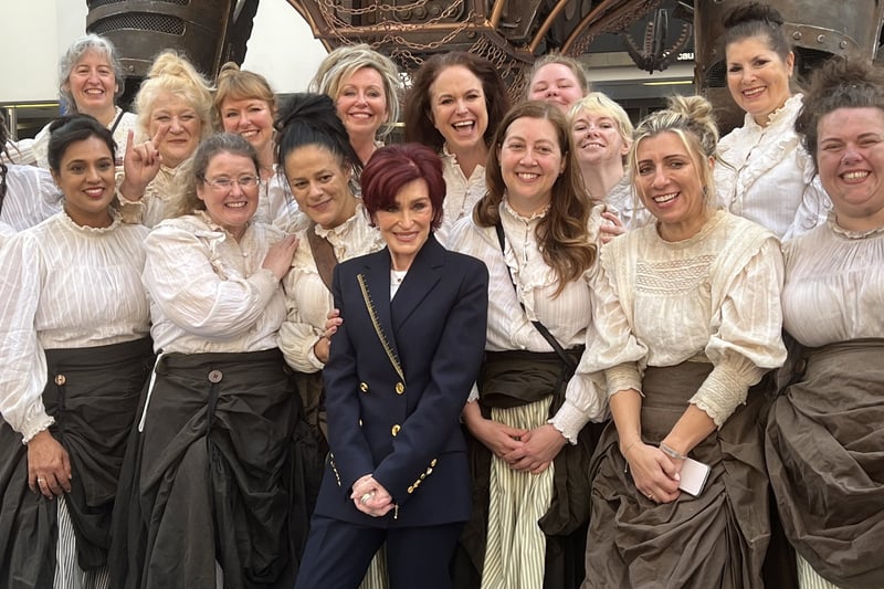 Sharon Osbourne with the Chain Makers at Birmingham New Street (credit Network Rail)