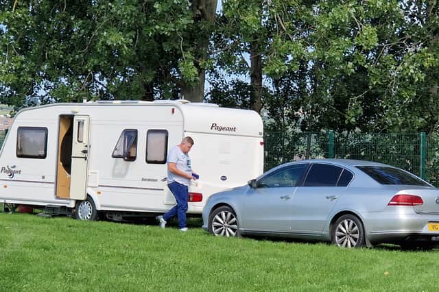 Travellers in more than two dozen vehicles set up camp in Parson Cross Park.