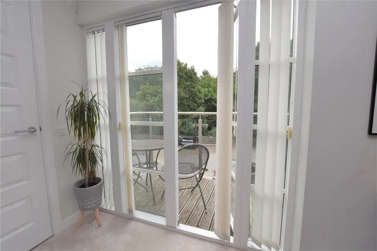 The double glazed French door leads to the balcony at the front of the property. Picture by Manning Stainton