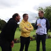 Masters champion Danny Willett and TV presenter Dan Walker at The Children's Hospital Charity golf tournament. 
