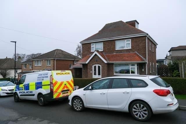 The scene on Terrey Road, Totley, following the manslaughter of Bryan and Mary Andrews in November 2022