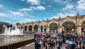 A mock-up of what Soundbite Market will look like outside Sheffield Train Station on August 5 - 6.
