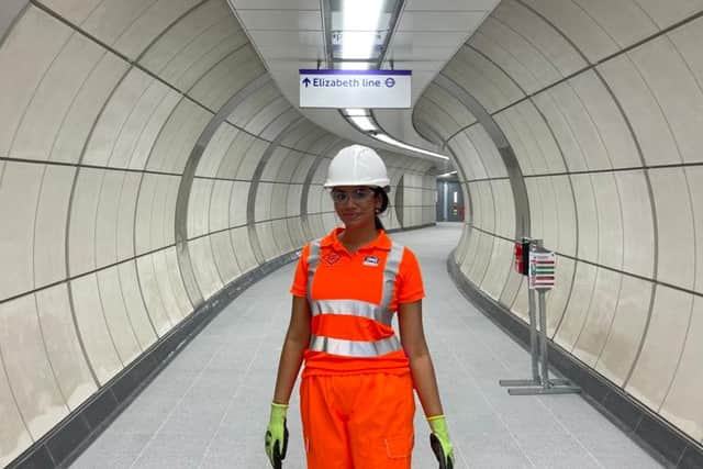 TfL engineer Afrose Ameen, pictured in an Elizabeth line tunnel. will compete to become Miss England. (Photo by Afrose Ameen / SWNS)