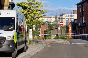 A large police cordon has been erected in Sheffield city centre this evening (July 29).