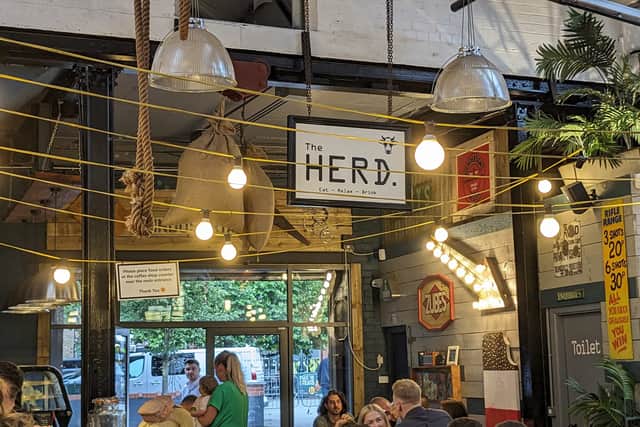 With some inspired decorative choices - road signs, burlap sacks and hoist chains - The Herd has made a trendy venue that leans into its industrial roots.