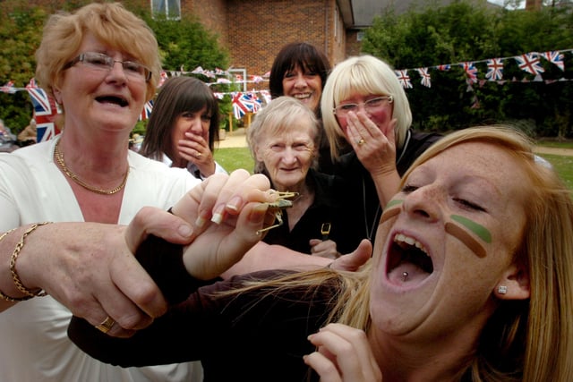 The Barnes Court Nursing Home open day included their own version of a bush tucker trial in 2010.
Rachel Phillips is being persuaded to eat a grasshopper.