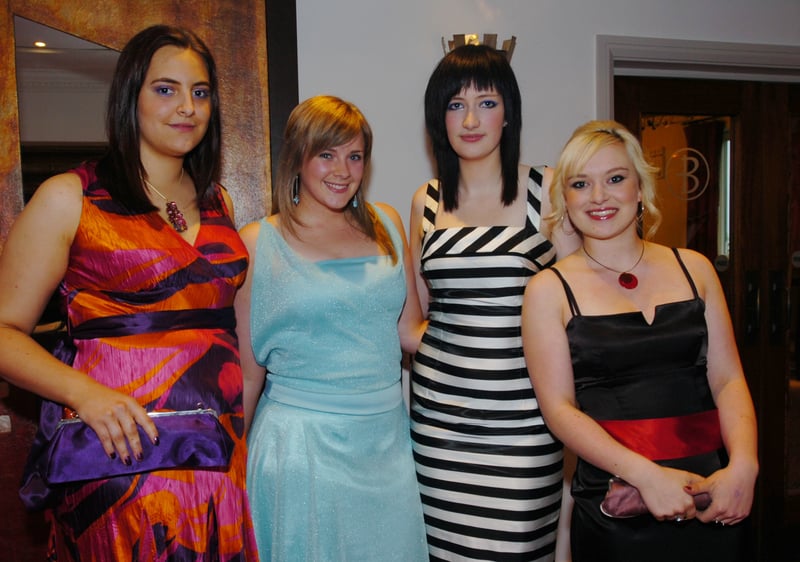 Kirsty Odling, Megan Croft, Anya Thomson and Jen Chapman at the Sheffield High School Prom in 2007