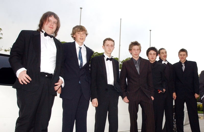 Students ready to enjoy their night after arriving by limousine for the Silverdale School Prom in 2004