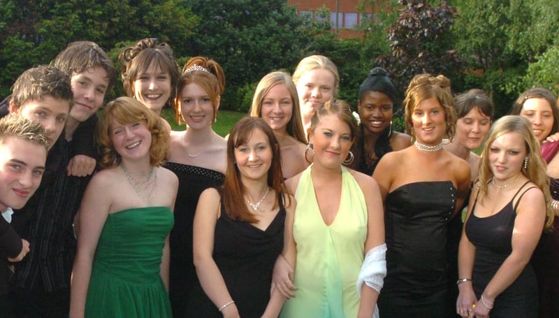 Students at the Octagon Centre, Sheffield, for the Myers Grove School Y11 leaving prom in 2004