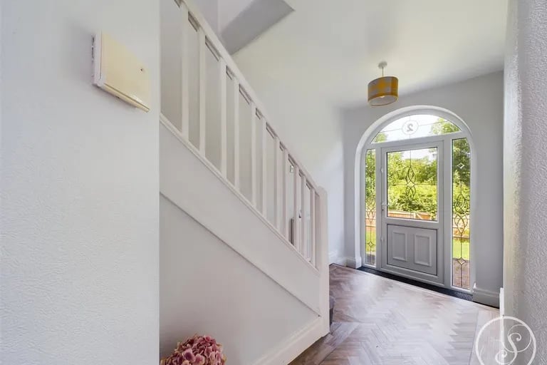 The beautiful front door and stairs to the first floor. Picture by Stoneacre Properties