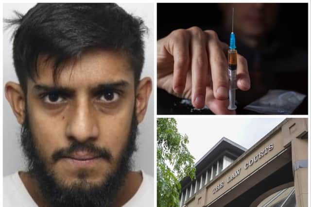 Tanzir Ali's criminality was exposed by police after they raided his property and found £14,000 of Class A and Class B drugs, along with bundles of cash totalling £4,181, eight mobile phones and a variety of weapons ‘associated with the supply of drugs,’ Sheffield Crown Court heard