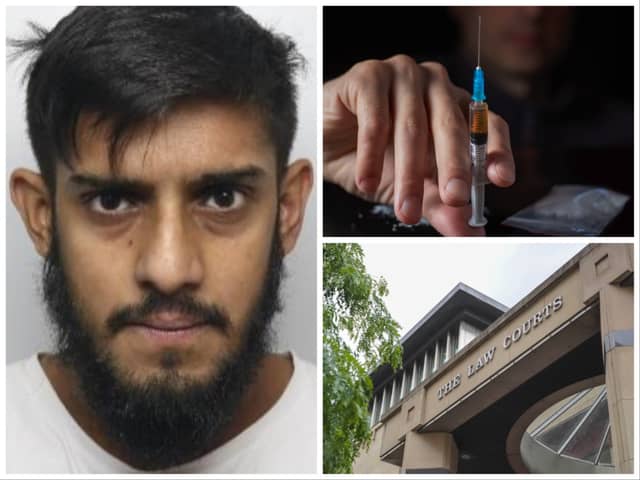 Tanzir Ali's criminality was exposed by police after they raided his property and found £14,000 of Class A and Class B drugs, along with bundles of cash totalling £4,181, eight mobile phones and a variety of weapons ‘associated with the supply of drugs,’ Sheffield Crown Court heard