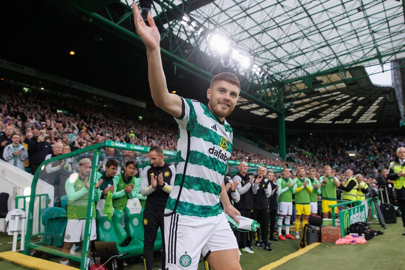 Stalwart Forrest waves to Celtic supporters as he walks out the tunnel ahead of making his 468th appearance for the club. 