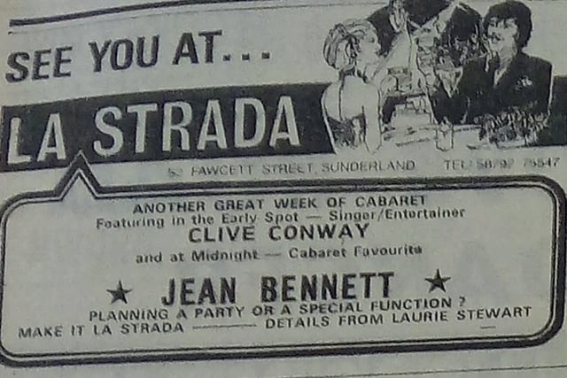 La Strada: The Fawcett Street venue had cabaret entertainment in the early evenings and at midnight.