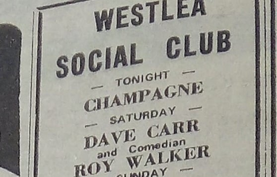 Roy Walker was the Sunday night comedy headliner at Westlea Social Club 48 years ago.