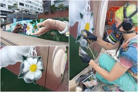 Sheffield Hallam alumna Megan Russell, aka street artist Peachezz, has brightened up Pond Street in Sheffield with a new mural. 