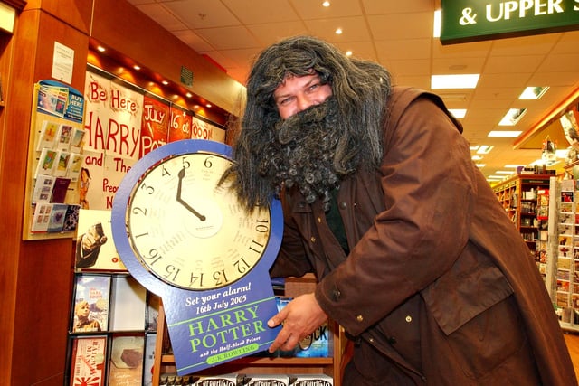 Steve Robinson from Ottakars bookshop dressed as Hagrid for the release of the latest Harry Potter book in 2005.