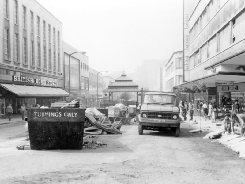 British Home Stores and Argos can be seen in this photo from July 1983, taken during pedestrianisation of The Moor, in Sheffield city centre. Photo: Picture Sheffield