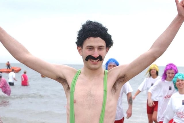 Hendon man Paul Alexander, 19, was dressed as Borat for the 2007 Boxing Day Dip.