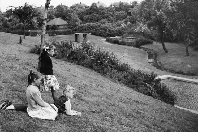 These youngsters were taking it easy in Monkton Dene Park, Jarrow. in 1962.