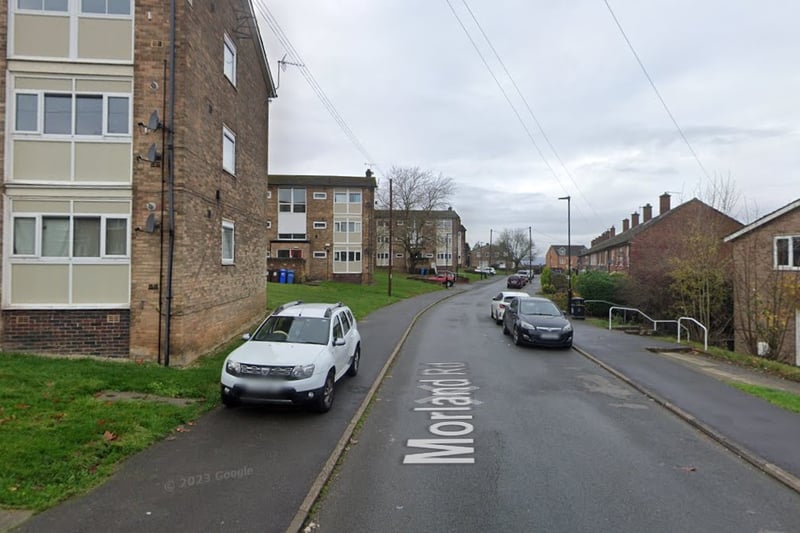 The highest number of reports of criminal damage and arson in Sheffield in June 2023 were made in connection with incidents that took place on or near Morland Road, Gleadless, with 5