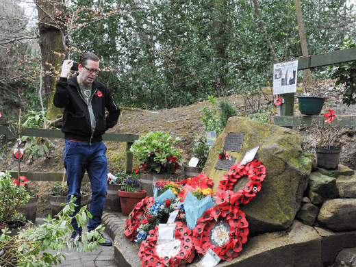 Ian Lonnia at a memorial service to the crew of the American B17 bomber Mi Amigo, which crashed in Endcliffe Park during the second world war. Sheffield's branch of the RAF Association has explained how it hopes to raised £15,000 to improve the memorial. Picture: Dean Atkins, National World