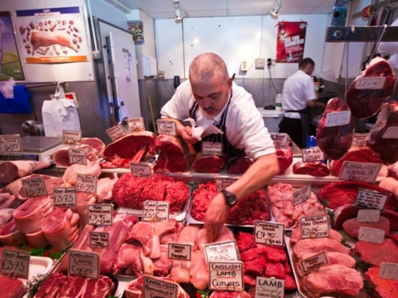 A butchers stall at Castle Market in Sheffield city centre in March 2010. Photo: Picture Sheffield/Alex Ekins