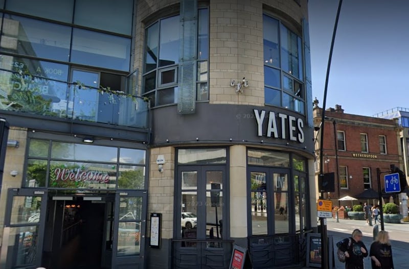 Next up is Yates in Sheffield city centre with a rating of 4 out of 5 on TripAdvisor. 
Coreyyj96 said: "Great atmosphere and nice venue. Staff are really friendly and the food is great too! Will definitely be coming back"