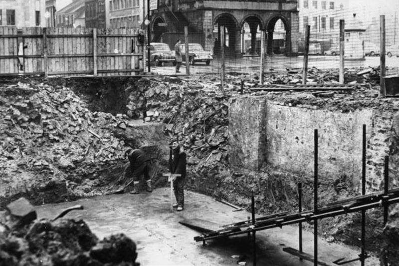 Men working on the foundations of the new Market Hotel, in the Market Place, South Shields. Here's a scene from 1965. Photo: Shields Gazette