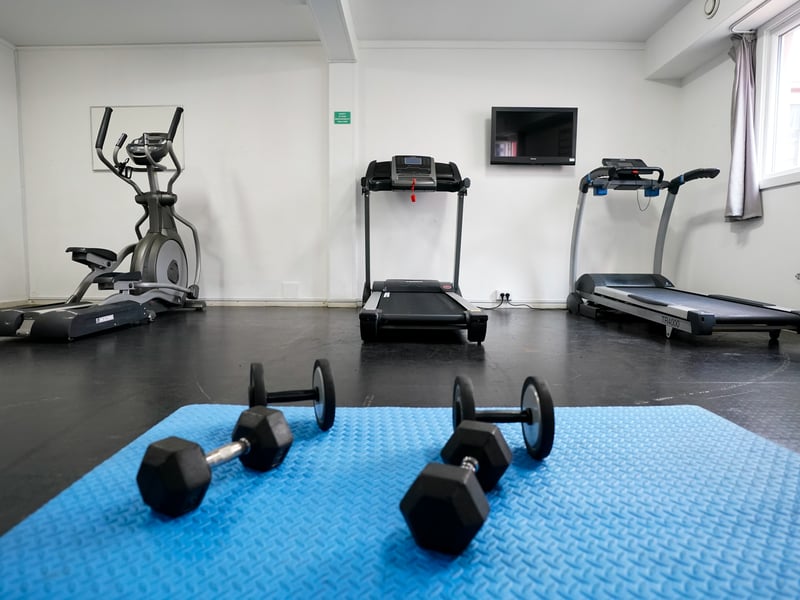 The gym onboard the Bibby Stockholm 