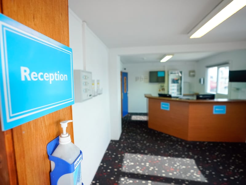 The reception area onboard the Bibby Stockholm