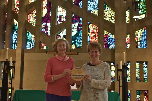 St Mark’s Church in Broomhill, Sheffield, has just become the first in South Yorkshire, and one of just 25 across England, to receive a prestigious Gold Award for its environmental work. Pictured are Margot Fox and Margaret Ainger.