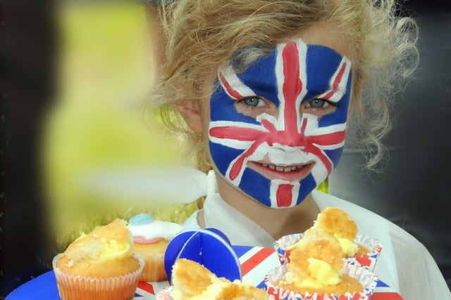 Eve Dorgan had great fun among the colourful cup cakes at the Royal wedding celebration at Farringdon Jubilee centre in 2011.