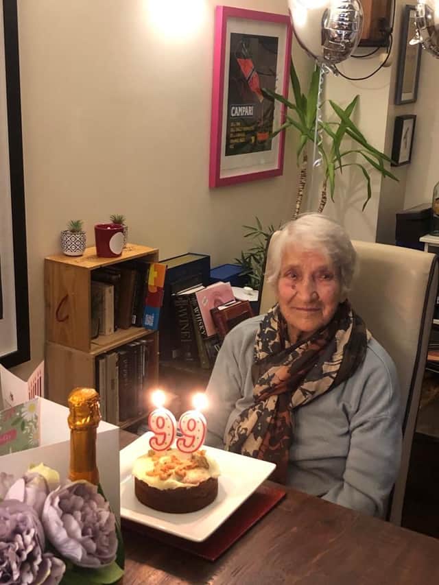 Gladys on her 99th birthday, in January this year