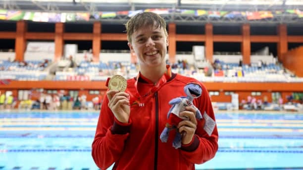 Sienna Robinson (pictured) won a  record-breaking gold medal at the Commonwealth Youth Games 2023. (Photo courtesy of Swim England)