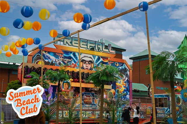 Meadowhall's Summer Beach Club boasts a range of rides, entertainment and attractions.