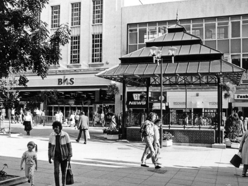The abndstand on the The Moor, in Sheffield city centre, with British Home Stores, GT News, Visionhire and Fashion Craze in the background, in 1986. Photo: Picture Sheffield/Sheffield Newspapers