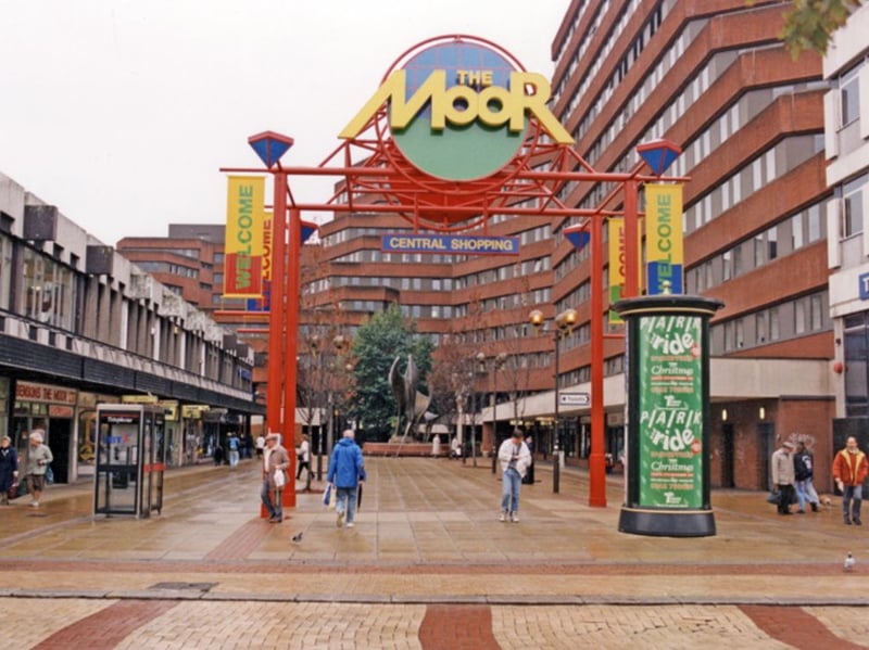 The Moor, Sheffield city centre, looking towards the Manpower Service Commission building from Cumberland Street in 1993. Photo: Picture Sheffield