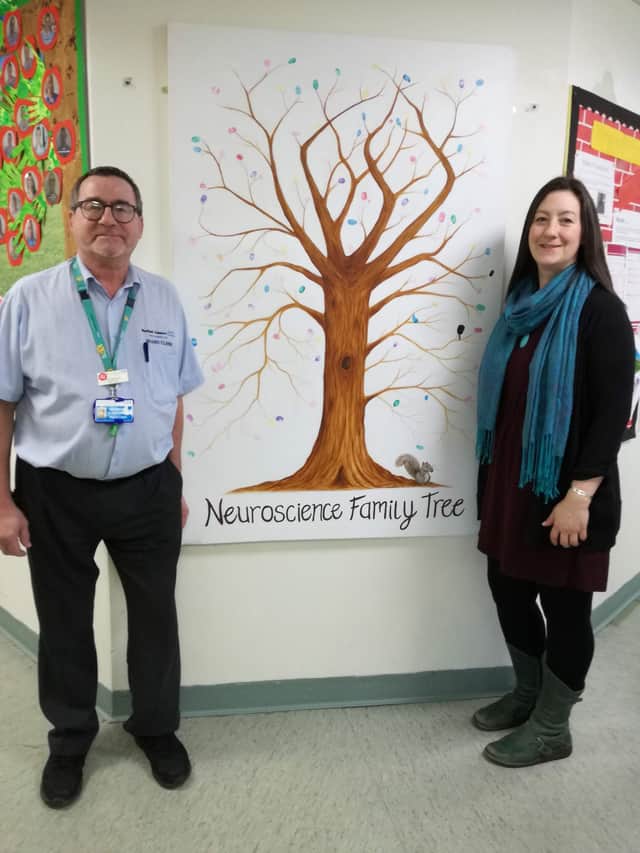 Alan's daughter Emma painted a tree for the Neuroscience family day
